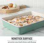 Martha Stewart Gallen 13 x 9 Inch Rectangular Nonstick Carbon Steel Cake/Baking Pan- Teal