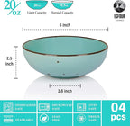 Esfour Round Porcelain Bowls - 18 Ounce - Set of 4 - Microwave, Oven, Dishwasher-Safe, Scratch Resistant, Porcelain Durable Small Dishes Bowls for Cereal, Salad, Pasta, Soup, Dessert - Assorted Vivid