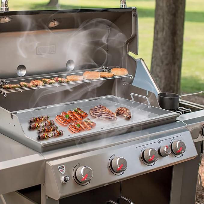 Stanbroil 6789 Full-Size Griddle Insert for Weber Genesis 400 Series Gas Grill, 4-Burner Flat Top Griddle for Weber Genesis I&II 410 415 425s 435 440, Stainless Steel