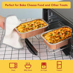 LNYZQUS 7” x 5” Small Aluminum Pans with Lids 25 Pack, 1.5lb Heavy Duty Foil Baking Tins To Go Containers,Individual Leftover Containers Baked Food Holders Boxes for Oven Grill-Champagne