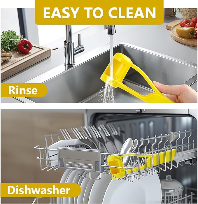 Grape Cutter,Stainless Steel Blades Quarter Grape Slicer with 4 Pieces Vegetable Fruit Salad,Slicer Kitchen Tomato Cherry Strawberry Cutter- Yellow