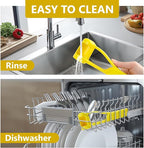 Grape Cutter,Stainless Steel Blades Quarter Grape Slicer with 4 Pieces Vegetable Fruit Salad,Slicer Kitchen Tomato Cherry Strawberry Cutter- Yellow