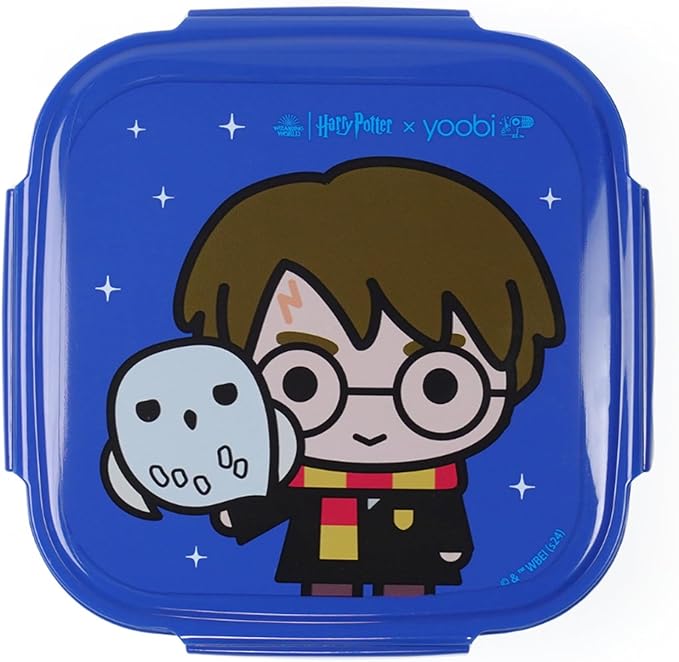 Yoobi Harry Potter X Hedwig Bento Box & Ice Pack – Fun Gift for Kids – 3 Compartment Lunch Box, Dishwasher & Microwave Safe Food & Snack Container for Kids – BPA & PVC Free, Leakproof