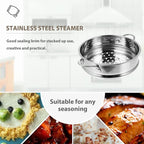STOBAZA Vegetable Steamer Set 18cm Steamer Basket Stainless Steel Steam Rack Trivet, Steamer Grid Compatible with Instant Pot Pressure Cooker Round Basket Utensil Set