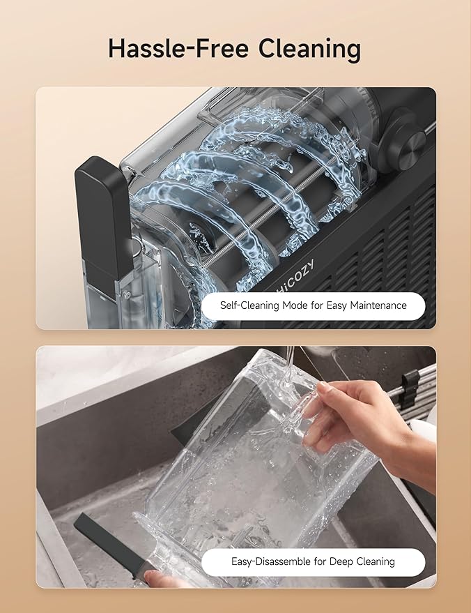 Hicozy F1 Slushie Machine, Professional Frozen Drink Maker, Slushy Machine for Home, No Ice Needed, Self-Cleaning, 5 Presets for Milkshakes, Cocktail, Frappés, and More (Black)