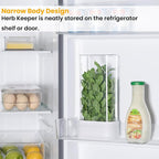 vacane Herb Keeper for Refrigerator, Fresh Herb Saver Herb Storage Containers, Cilantro Container for Fridge Asparagus Container, Dishwasher Safe-2 Pack