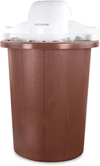 Nostalgia Electric Ice Cream Maker – Parlor Style, Old Fashioned Soft Serve Ice Cream Machine Makes Frozen Yogurt or Gelato in Minutes - Fun Kitchen Appliance – White & Dark Bown - 6 Quart