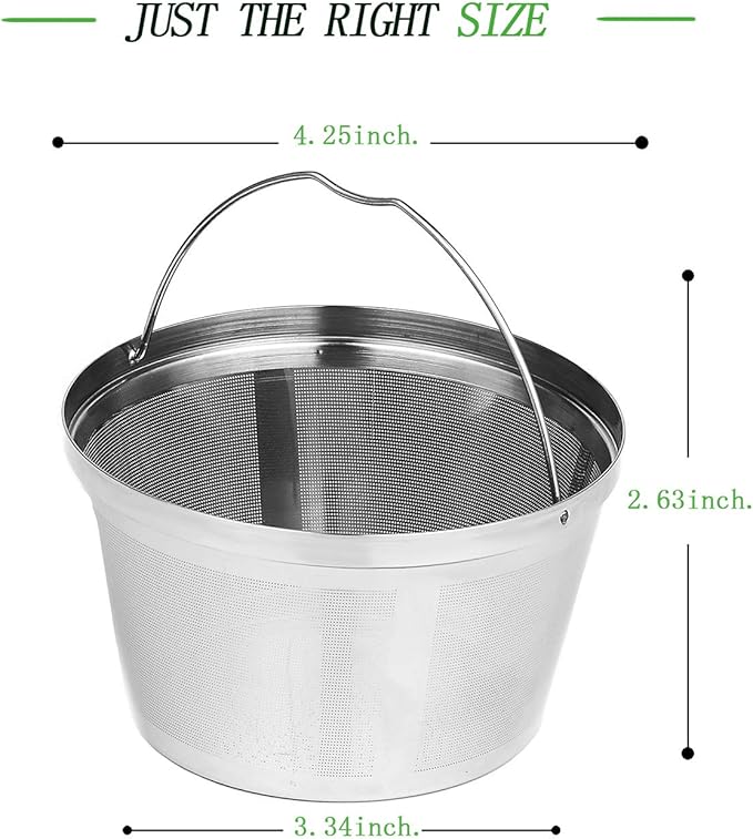 Stainless Steel Reusable Coffee Filters Basket 8 12 Cup Sturdy Permanent Coffee Filter fit for Mr. Coffee Black,Decker Coffee Makers 8 12 cups