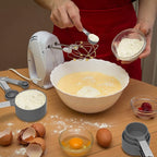 TILUCK Measuring Cups & Spoons Set, Stackable Cups and Spoons, Nesting Measure Cups with Stainless Steel Handle, Kitchen Gadgets for Cooking & Baking (Gray)