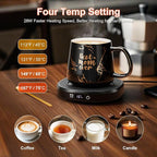 Coffee Mug Warmer, Best MOM Ever Mug with Coffee Warmer Set, Electric Coffee Cup Warmer for Desk 8H Auto Shut Off, Tea Beverage Warmer with 4 Temperature Setting, Women Mothers Day Birthday Mom Gifts