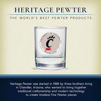 Heritage Pewter Cincinnati Double Old Fashion | Double Rocks Glass 14 OZ for Liquor | Expertly Crafted Pewter Glass