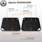 Backcountry Iron 10.5 inch Single-Burner Reversible Cast Iron Grill/Griddle