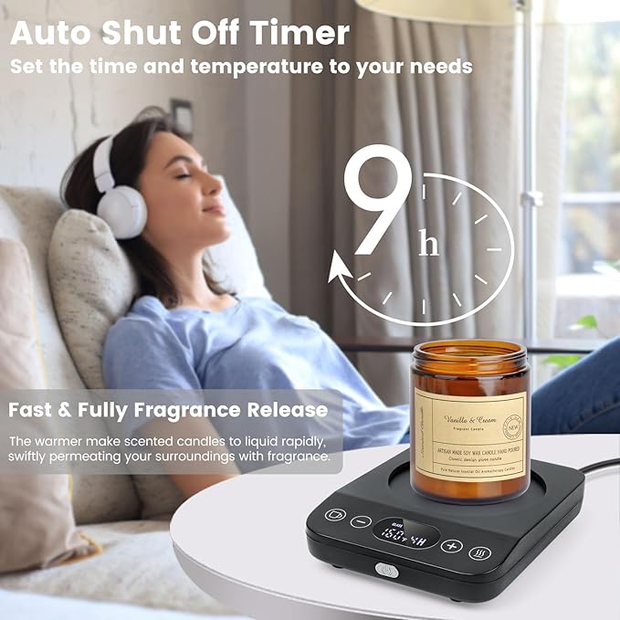 Coffee Mug Warmer & Mug Set Christmas Gifts, 30W Coffee Cup Warmer with 15.5oz Cup for Desk with Auto Shut Off, Timer Function, Smart Mug Heater for Heating Coffee, Tea, Candle, Beverage