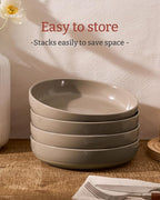 famiware Milkyway 33 oz Bowl Set, Pasta Bowls Set of 4, Salad Bowls Perfect for Your Friend for Housewarming, Thanksgiving, Christmas, Cinnamon Brown