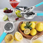 Lemon Squeezer Stainless Steel - Premium Quality, Heavy Duty Solid Metal Squeezer Bowl - Large Manual Citrus Press Juicer and Lime Squeezer (Blue)