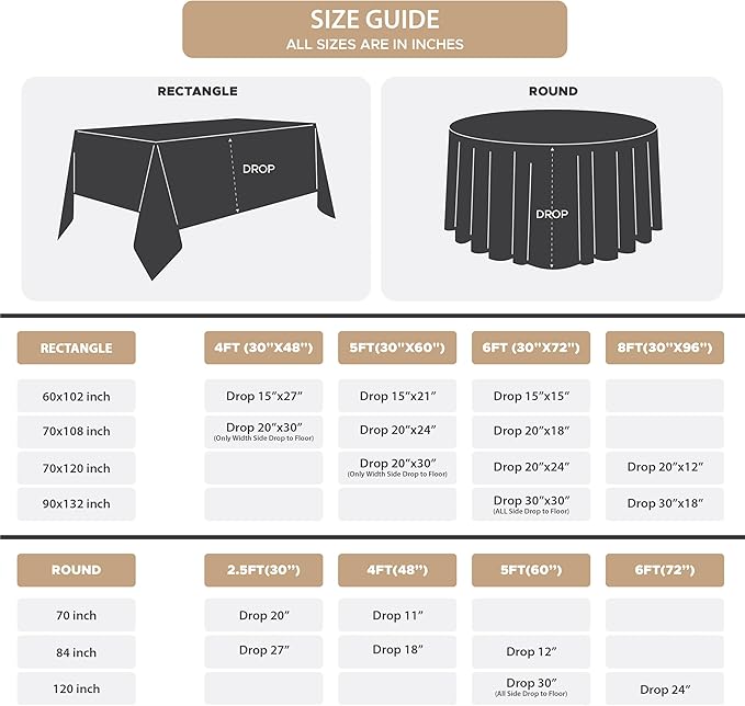 Fitable 8 Pack Rectangle Tablecloths: Stain Resistant Wrinkle Free Circle Table Clothes, Washable Reusable Polyester Table Covers for Wedding Party Birthday Banquet Reception(White, 90x132 Inch)