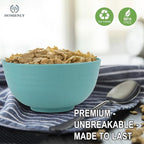 Homienly Bowls for Kitchen Cereal Bowls Wheat Straw Bowls 8 PCS Unbreakable Lightweight Bowl Set Microwave and Dishwasher Safe Bowl,Reusable Bowl Set for Serving Soup,Oatmeal,Ramen,Salad(Multi, 26 OZ)