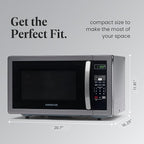 Farberware Countertop Microwave 1000 Watts, 1.1 cu ft - Microwave Oven With LED Lighting and Child Lock - Perfect for Apartments and Dorms - Easy Clean Black Stainless Steel