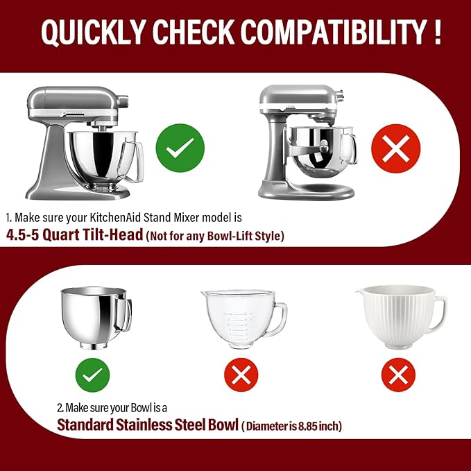 Pouring Shield for KitchenAid Tilt Head 4.5-5QT Stainless Steel (Only),Safety Pouring Shield,Splatter Guard for kitchenaid mixer bowl,Kitchen Aid Stand Mixers (Transparent Grey, for 4.5-5 QT)