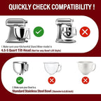 Pouring Shield for KitchenAid Tilt Head 4.5-5QT Stainless Steel (Only),Safety Pouring Shield,Splatter Guard for kitchenaid mixer bowl,Kitchen Aid Stand Mixers (Transparent Grey, for 4.5-5 QT)