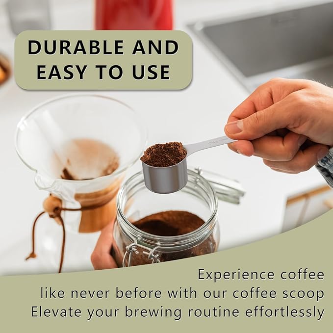 1PCS 2 Tablespoon(2tbsp, 30ml, 1/8cup) Coffee Scoop, Long Handle Measuring Spoon, Stainless Steel Scooper