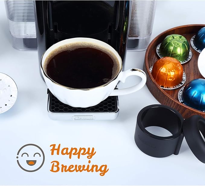 Easy-Seal Coffee Capsule Refill Kit for Nespresso Vertuoline with a Brush, Scoop, Reusable Capsule Holder, and 80 Premium Foil Seals