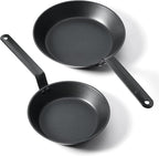 SENSARTE Nonstick Frying Pan Set 2-Piece, Oven Safe Skillets with Swiss Coating, Induction Compatible Chef Pan Set, Dishwasher Safe Cooking Pans, PFOA PFOS Free, 8 and 10 Inch