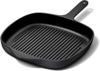 Caraway Enameled Cast Iron Grill Pan - 10.5” Grill Pan for Stovetop Cooking - 3 Layer Enamel Coating - No Seasoning Required - Compatible With All Stovetops - Free From Forever Chemicals - Charcoal