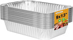 Aluminum Foil Pans Half Size, Disposable Heavy Duty 9×13 Baking Pans, Deep Family Size Container, Foil Pans for Roasting,Catering,Picnic or Holiday needs(20 Pack)