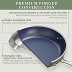 Nuwave 12pc Forged Lightweight Cookware Set, G10 Healthy Duralon Ceramic Ultra Non-Stick Coating, Vented Tempered Glass Lids, Stay-Cool Handles, Induction-Ready & Works on All Cooktops, PFAS Free