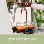 Gevi Commercial Espresso Machine 20Bar with Smart OPV Coffee Makers, Milk Frother & 58mm Portafilter, Dual Display Stainless Steel Cappuccino Maker for Home, Great Gift