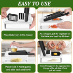 HomeHacks Vegetable Chopper Veggie Chopper, Kitchen Garaget Foot Slicer - White