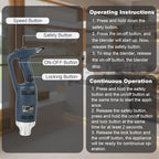 VONCI 750W Commercial Immersion Blender, Handheld Stick Mixer with 18" Detachable Shaft, Variable Speed 8000-19000RPM, Sharp SUS Blade, Extra Heavy Duty Hand Mixer for Restaurant Kitchen.