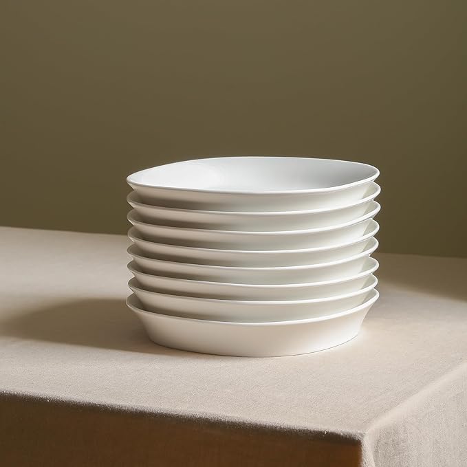 Stone Lain Quadro 4-Piece Pasta Bowl Set Porcelain, White