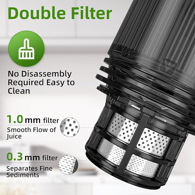 Cold Press Juicer, 5.3" Wide Feed Chute Juice Extractor Machine with 400W, High Juice Yield, Slow Masticating Juicer for Whole Vegetables & Fruits, Grey