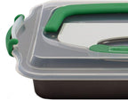 BergHOFF Perfect Slice 9" x 13' Inch Cake Pan With Cover and Perfect Slicing Tool. Creates Perfect Portions Of Your Baking And Holiday Dishes. Perfect Portions For All Of Your Family Desserts