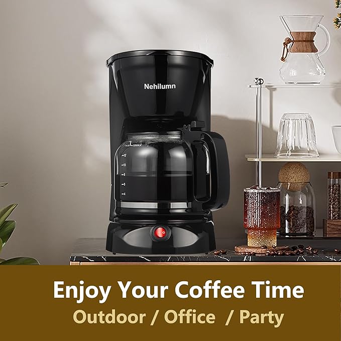12 Cup Drip Coffee Maker Machine, Coffee Pot Machine Permanent Coffee Filter,1.8L Glass Carafe Electric Coffee Maker,950W Black