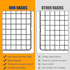 2PCS Cooling Racks for Cooking and Baking - 10" x 15"Heavy Duty Stainless Steel Wire Rack for Baking, Grilling, Roasting - Oven & Dishwasher Safe - Fits Jelly Roll Sheet Pan（Black）