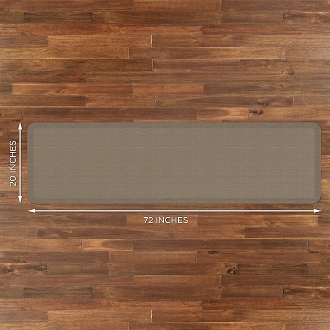 GelPro Ergo-Foam Cushioned Anti-Fatigue Standing Kitchen Floor Mat, Padded Stain-Resistant, Waterproof, Non-Slip Comfort Padded Desk/Office Mat - 20" x 72", Grasscloth Pecan