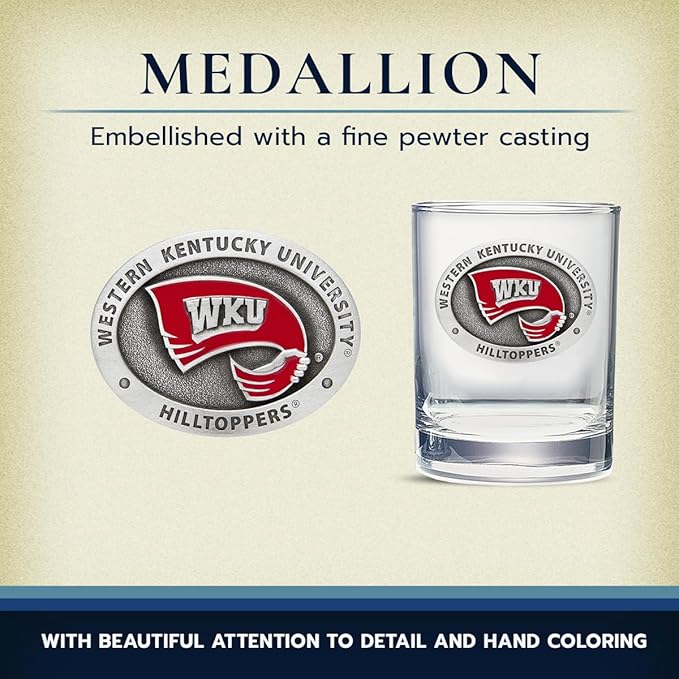 Heritage Pewter Western Kentucky Double Old Fashion | Double Rocks Glass 14 OZ for Liquor | Expertly Crafted Pewter Glass