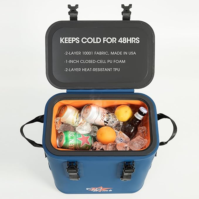 Magnetic Backpack Cooler Bag, Cold Retention Soft Coolers 30 Can Insulated Soft Sided Cooler with Waterproof Bag