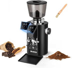 Huanyu Commercial Coffee Grinder - Touchscreen Control, 8 Grind Settings, 64mm Flat Burr, Dual Dosing Modes for Coffee Shops