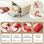 4 pcs Heat Resistant Kitchen Safety Set – Includes Silicone Oven Mitt, 2-in-1 hot Plate clamp, and Mini Pinch Mitts – Ideal for Microwave, Air Fryer & Steaming Use