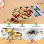 65oz Big Wheat Straw Bowls - Large Salad Bowls set of 6 - Unbreakable Serving Bowl Sets - Microwave & Dishwasher Safe Bowl Sets for Cereal,Salad,Fruit - Beige