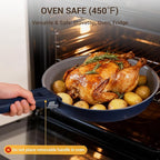 Ammeloo 18-Piece Ceramic Pots and Pans Set Non Stick, Non Toxic Cookware Set with Removable Handles, Pot Sets for Cooking, Induction Ready, Dishwasher & Oven Safe, PFAS PFOA & PTFE Free Navy Blue