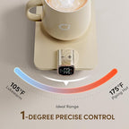 Coffee Mug Warmer Set, Temperature Control Smart Heated Mug for Desk, Electric Coffee Warmer with Auto Shut Off & Real-Time Temp Display, Gifts for Men Women, 15oz, Beige