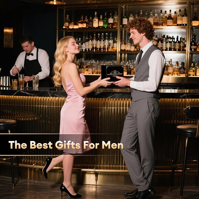 Whiskey Smoker Kit with 6 Wood Chips – Electric Cocktail Smoker Kit with Built-in Lighter & LED Light, Old Fashioned Bourbon Drink Smoking Kit Gifts for Men, Dad, Husband, Whiskey Lovers