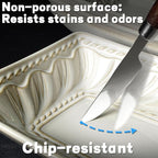 Artena Ceramic Pasta Bowls Set of 4-9.85 Inch Large Salad Bowls, 25 oz Serving Bowls for Soup, Dinner & Party - Embossed Microwave Safe Kitchen Dishes, Rectangle Plates (Willow Leaf)