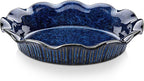 vancasso Stern Ceramic Pie Pan for Baking, 9 inch Pie Plates for Apple Pie and Quiche, Deep Pie Dish, Large Pot Pies, Thanksgiving Gifts for Women -Blue