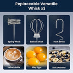 Milk Frother Rechargeable Handheld-Electric Whisk 3 Speed Adjustable, Frother Wand Coffee with 3 Stainless Whisks, Electric Foam Maker, Drink Mixer Blender for Latte Cappuccino Matcha Egg